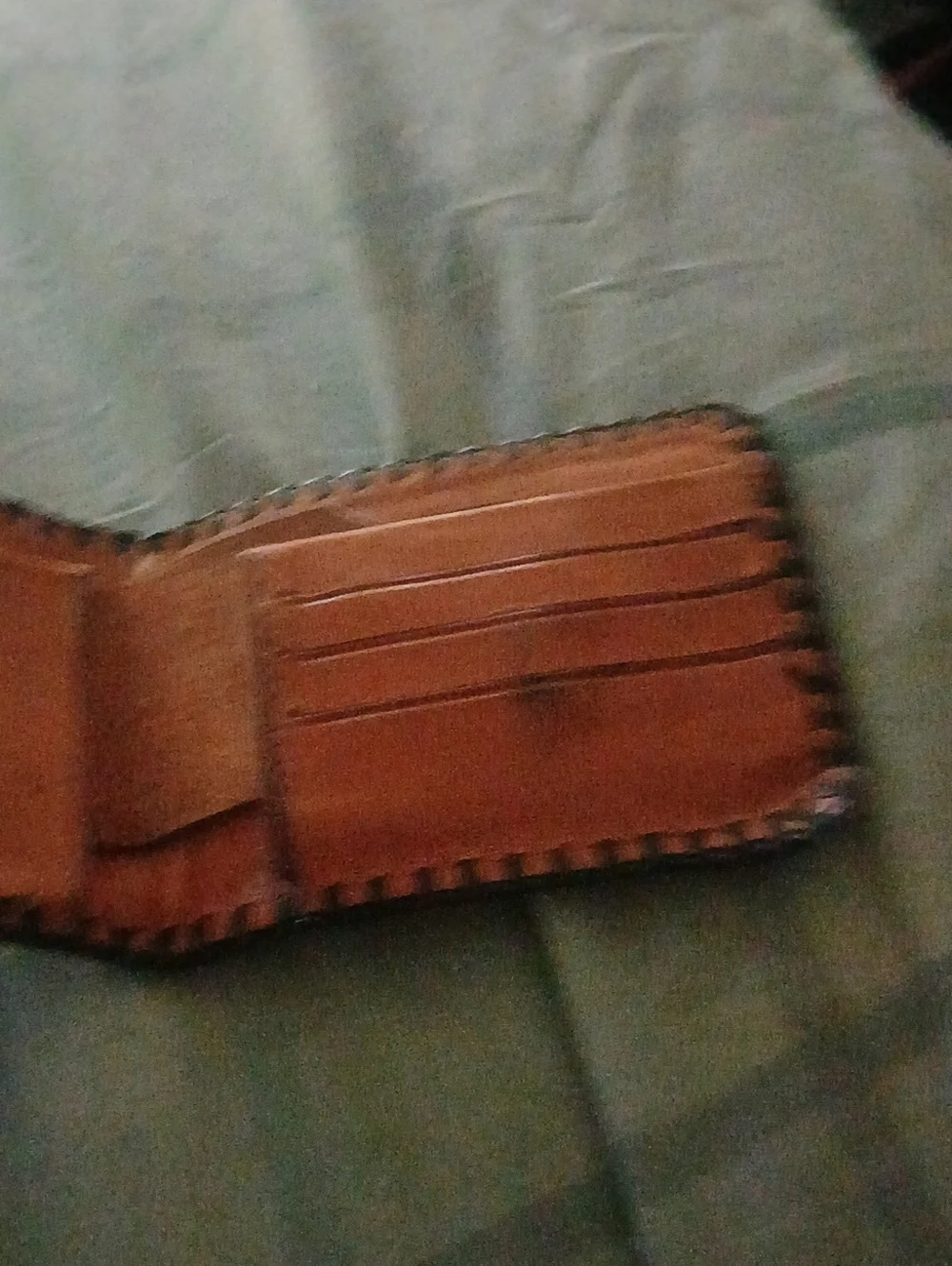 Mexico Hand-Tooled Leather Wallet with Mexico Pyramid Design - Brown